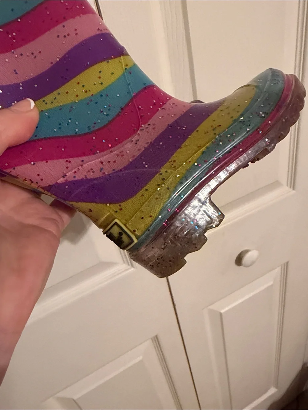 Kids Rainbow Glitter Rain Boots